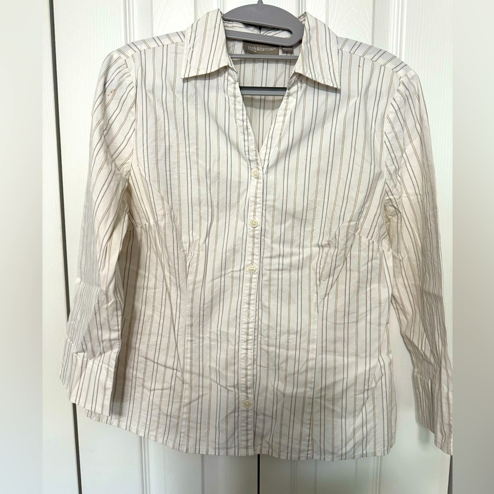 Croft and Barrow Stretch Button Down Shirt Small Women's